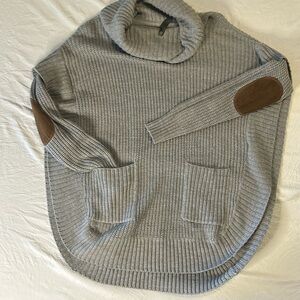 Cable knit, long sleeve poncho